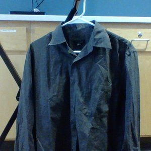 Van Heusen "small square" gray button down. S/P 14-14.5